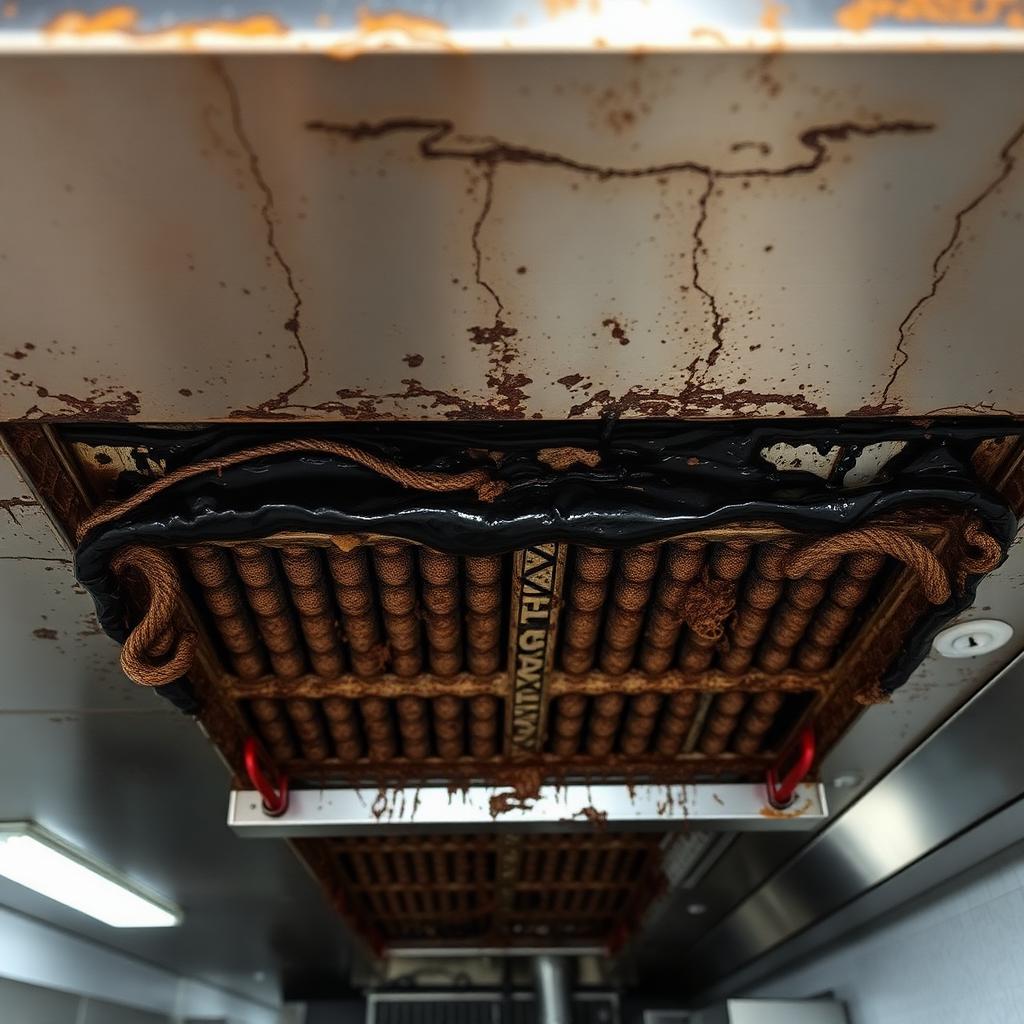 Commercial hood before cleaning